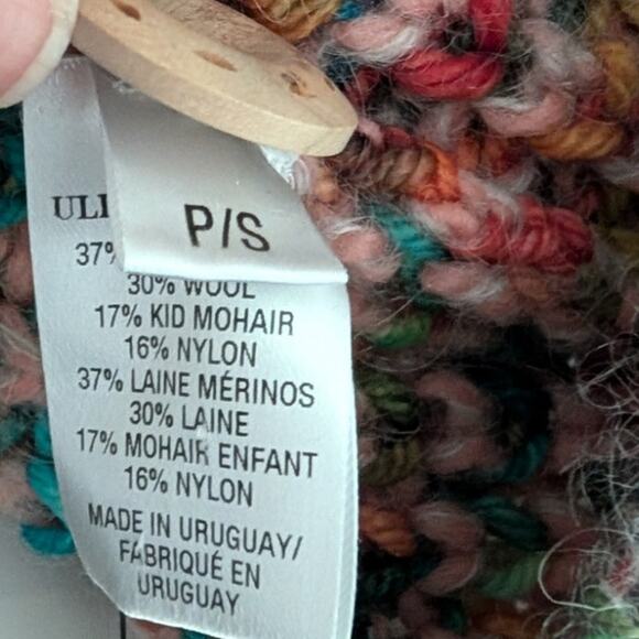 ULLA JOHNSON Fiora Puff Sleeve Cardigan Tropical Marl Knit Sweater XS/S Preowned - Picture 7 of 13